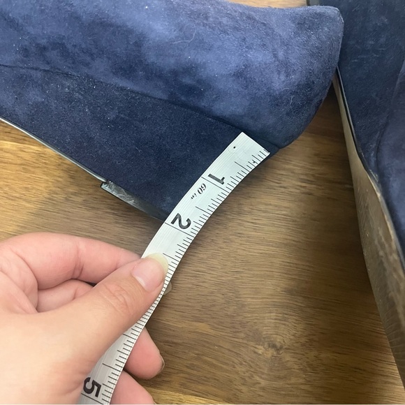 Talbots navy LACEY PLATFORM WEDGES - SUEDE size 10 - Picture 11 of 11